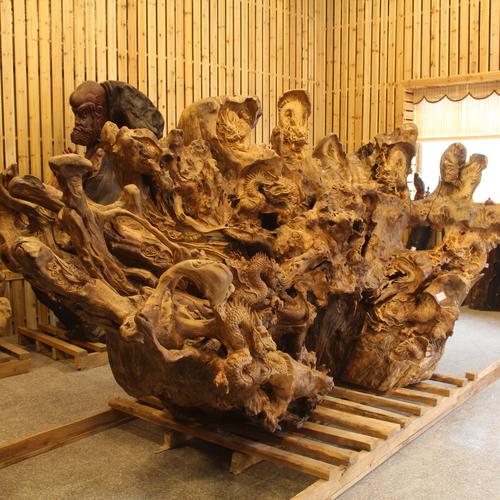 精品巨型根雕 大型木雕 工艺品 香樟木九龙戏珠雕刻酒店大堂摆件图片